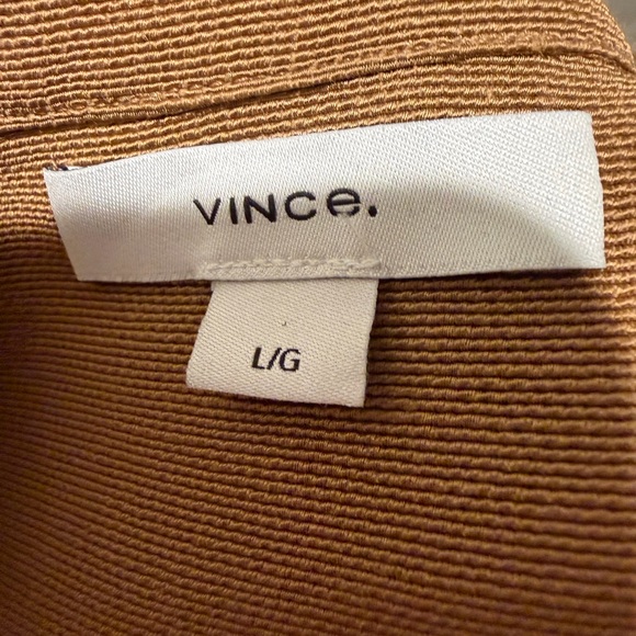 Vince Ribbed Button-Front Jacket in Warm Caramel - Picture 3 of 8